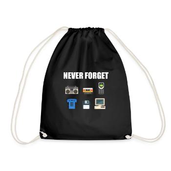 80s 90s 80s 90s - Drawstring Bag - black - Front
