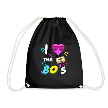 80s 90s 80s 90s - Drawstring Bag - black - Front