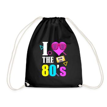 80s 90s 80s 90s - Drawstring Bag - black - Front