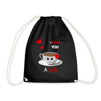 I Love You A Latte - Valentine's Day love gift - Drawstring Bag - black - Front