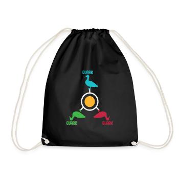 Funny Orbiting Quarks Duck Pun Quark gift - Drawstring Bag - black - Front