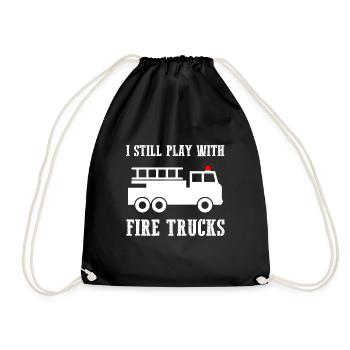 I Still Play With Firetrucks - Drawstring Bag - black - Front