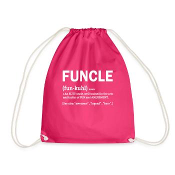 Funcle Definition - Drawstring Bag - fuchsia - Front