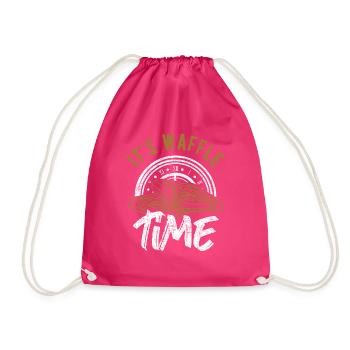 waffle - Drawstring Bag - fuchsia - Front