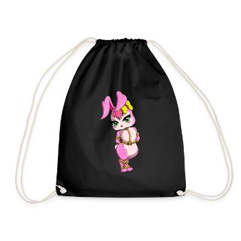 Rope Bunny BDSM Bondage Bunny Shibari Submissive - Drawstring Bag - black - Front