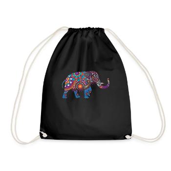 Elefanten Indien Tiere - Turnbeutel - Schwarz - Vorne