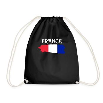 Frankreich - Turnbeutel - Schwarz - Vorne