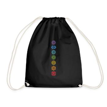 Sieben Chakren Yoga Meditationsenergie - Turnbeutel - Schwarz - Vorne