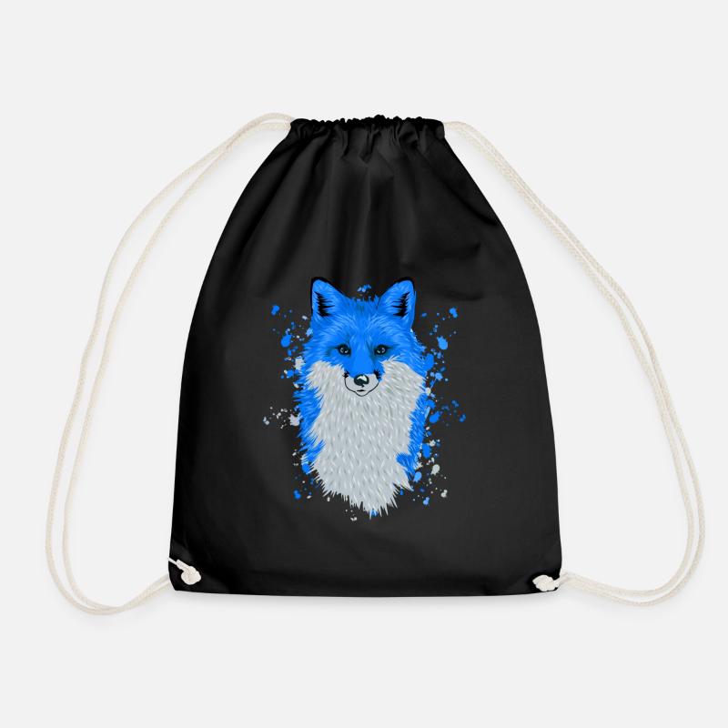 Blauer Fuchs Waldtier - Turnbeutel - Schwarz