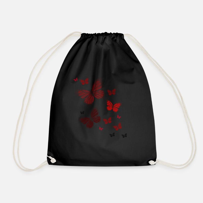 Butterfly Butterfly Butterfly children - Drawstring Bag - black