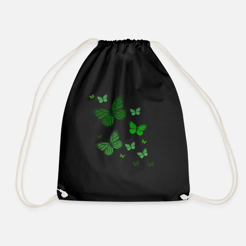 Butterfly Butterfly Butterfly children - Drawstring Bag - black