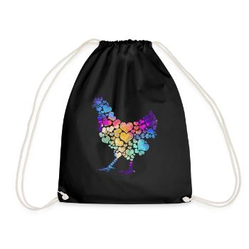 Chicken Love Gift - Drawstring Bag - black - Front