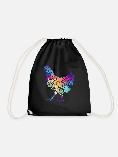 Huhn Liebe Geschenk - Turnbeutel - Schwarz