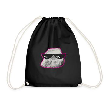 Geologe Landvermesser Stein Brille Geschenk - Turnbeutel - Schwarz - Vorne