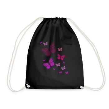 Butterfly butterfly animal colorful color - Drawstring Bag - black - Front