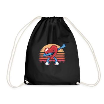 Dabbing Heart Funny retro - Turnbeutel - Schwarz - Vorne