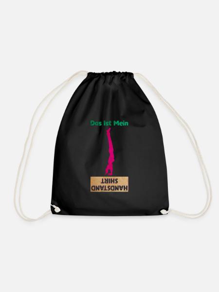 Akrobatik Handstand Lernen Üben Geschenk - Turnbeutel - Schwarz