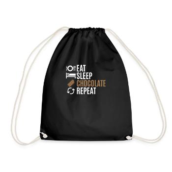 chocolate - Drawstring Bag - black - Front