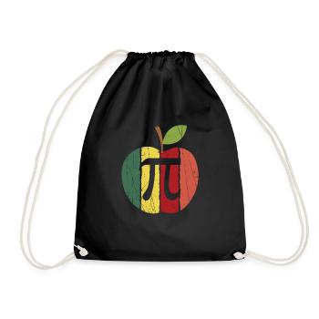 Cool Vintage Applie Pie Pi Pun Retro Bakers gift - Drawstring Bag - black - Front