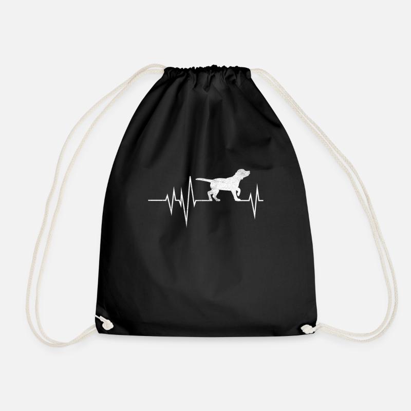 Hund Herzschlag - Turnbeutel - Schwarz