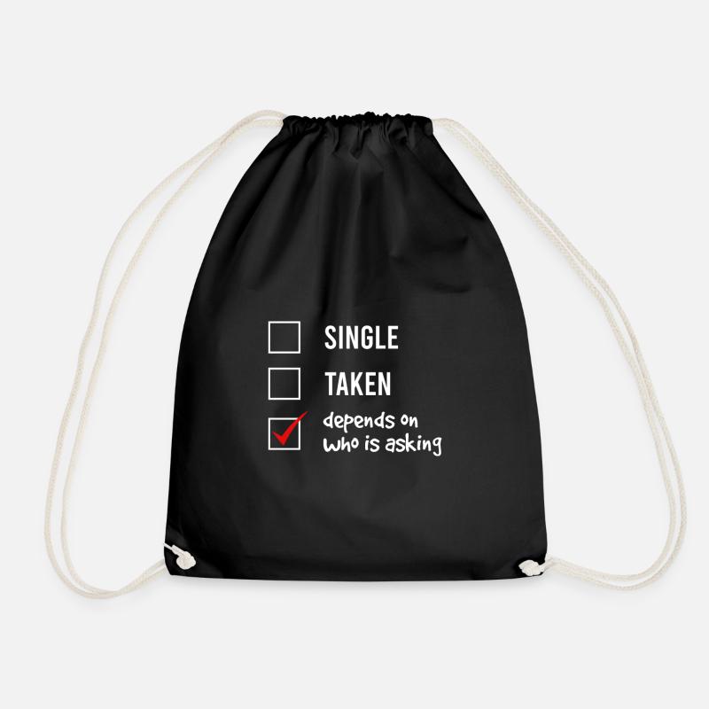 Single oder Vergeben? - Turnbeutel - Schwarz