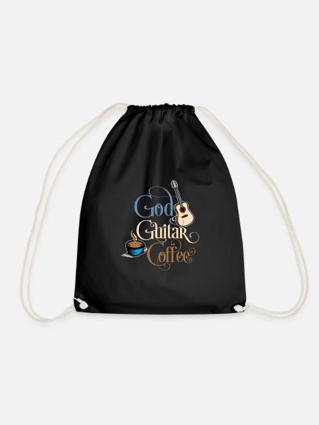 God Guitar Coffee - Turnbeutel - Schwarz