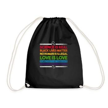 CSD LGBTQ & LGBTQIA Lesbian Bi Trans Human Merch - Drawstring Bag - black - Front