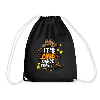 ITS LINE DANCE TIME Line dance line dance - Drawstring Bag - black - Front