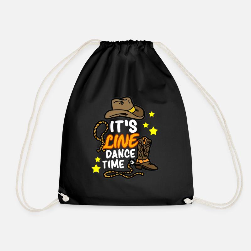 ITS LINE DANCE TIME Line dance line dance - Drawstring Bag - black