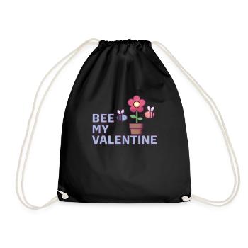 abeille ma valentine - saint valentin - Sac de sport léger - noir - Devant