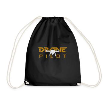 Drone Life Tee Pilot Tee Quadcopter Gift - Drawstring Bag - black - Front