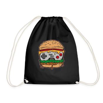 Hamburger Gaming Controller - Turnbeutel - Schwarz - Vorne
