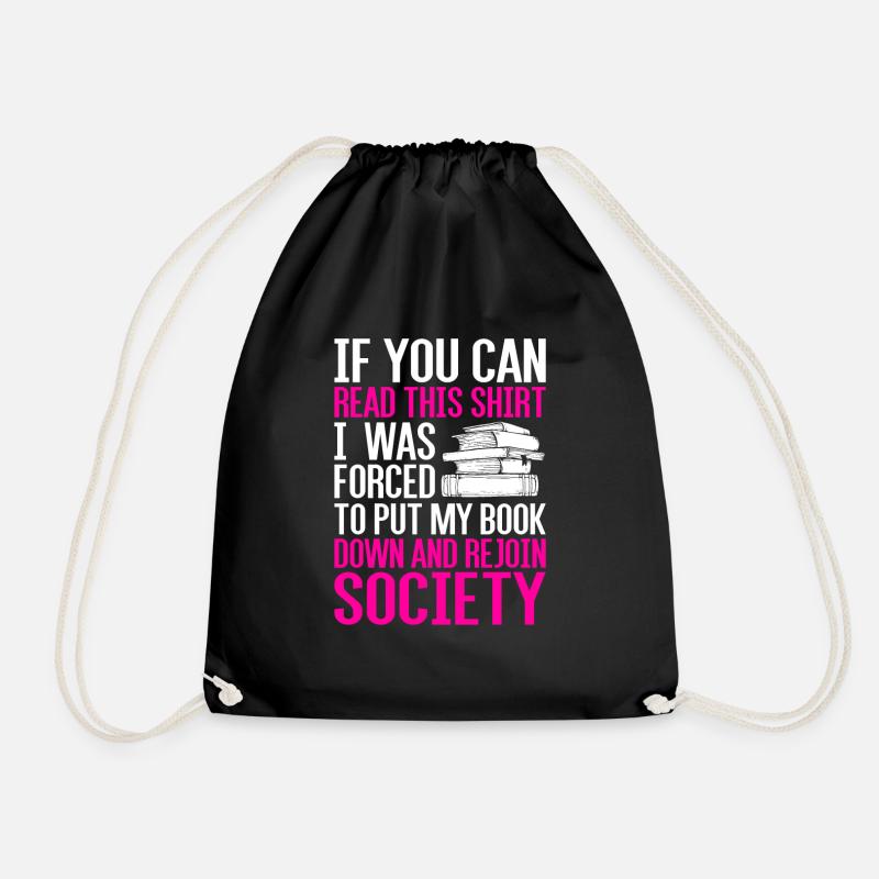 Books - Drawstring Bag - black