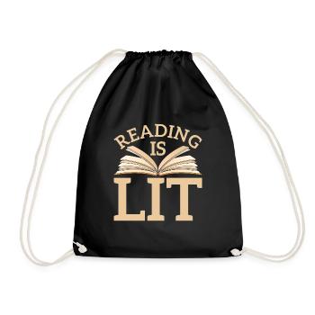 Book literature - Drawstring Bag - black - Front