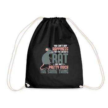 Rat owner Small rodent rat - Drawstring Bag - black - Front