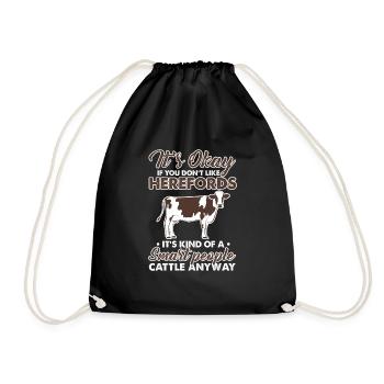 Hereford cow farming cow farmer - Drawstring Bag - black - Front