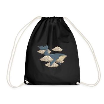 Une baleine volante? - Sac de sport léger - noir - Devant
