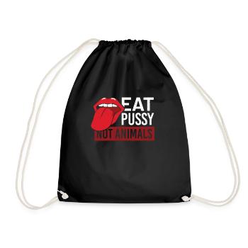 Funny Sex Vegan Vegetarian LGBTQ Clothing - Drawstring Bag - black - Front