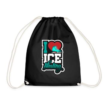 Patinage artistique Patinage artistique J'aime le patinage sur glace - Sac de sport léger - noir - Devant