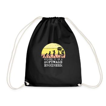 Evolved to be a software engineer - Drawstring Bag - black - Front