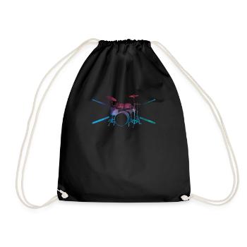 Drums drummer drummer gift - Drawstring Bag - black - Front