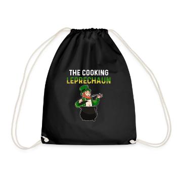 St Patricks Day Lutin Irlande Cuisinier Porte-bonheur - Sac de sport léger - noir - Devant