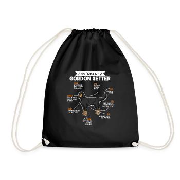 Anatomie du chien Gordon Setter Fun chien - Sac de sport léger - noir - Devant