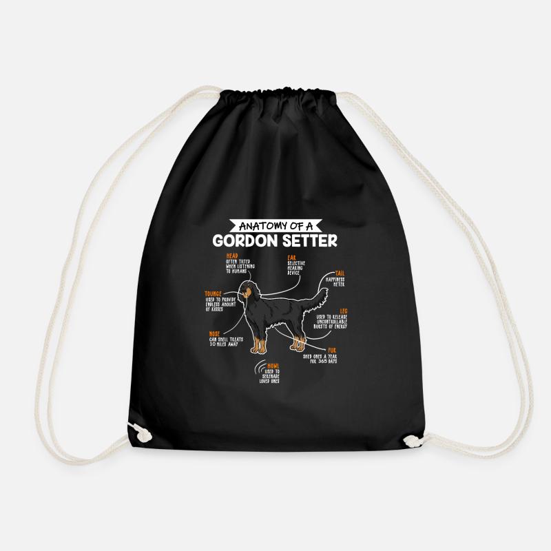 Anatomie des Gordon Setter Fun Hund Hundebesitzer - Turnbeutel - Schwarz