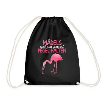 Girls No Matter What Happens Levels Keep Flamingo - Drawstring Bag - black - Front