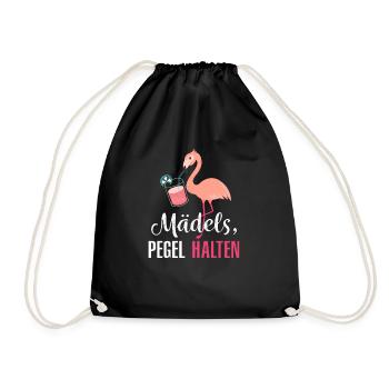 Mädels, Pegel Halten - Frauen Party Flamingo - Turnbeutel - Schwarz - Vorne