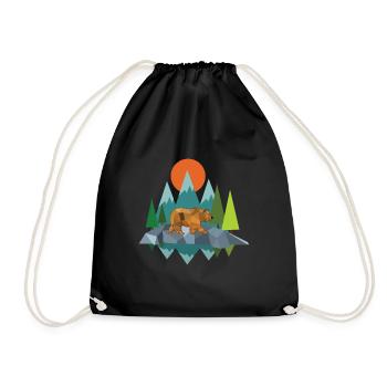 Nature bear abstract - Drawstring Bag - black - Front