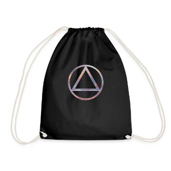 Sobriety symbol recovery coin gift - Drawstring Bag - black - Front