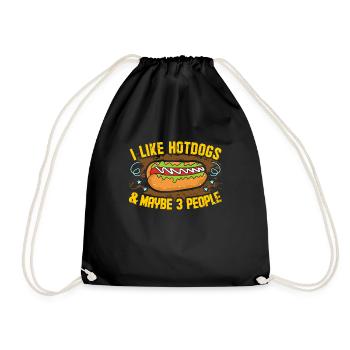 Hotdog Wiener - Drawstring Bag - black - Front