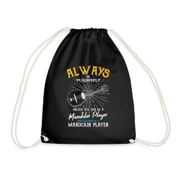 Mandolin player - Drawstring Bag - black - Front